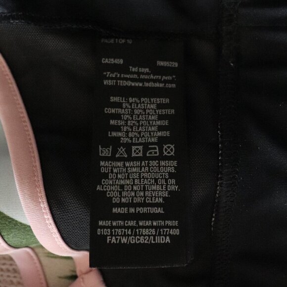 Ted Baker London Women's Sz M Floral Sleeveless Activewear Stretch Sports Bra - Picture 10 of 11